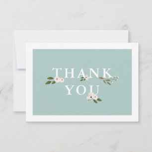 Mint and Pink Baby Shower Flat Thank you RSVP Card