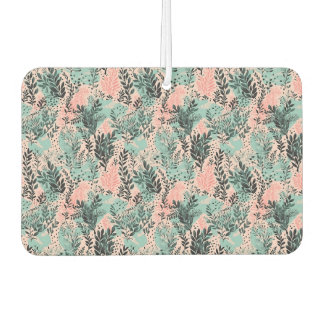 Mint and Pink Forest Pattern Car Air Freshener