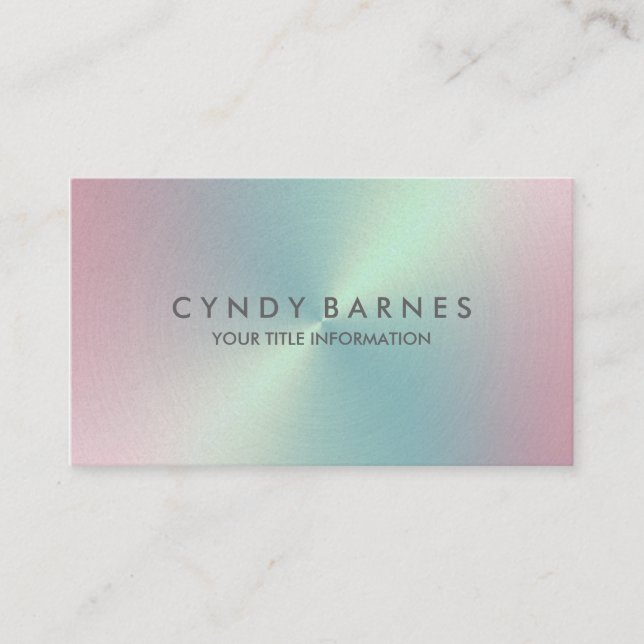 Mint and Pink Sheen Business Card (Front)