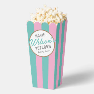 Mint and Pink Special Event Movie Night Popcorn Favour Box