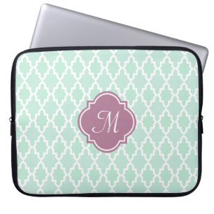 Mint and Plum Moroccan Monogram Laptop Sleeve
