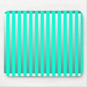 Mint And Sliver Stripes Mouse Mat