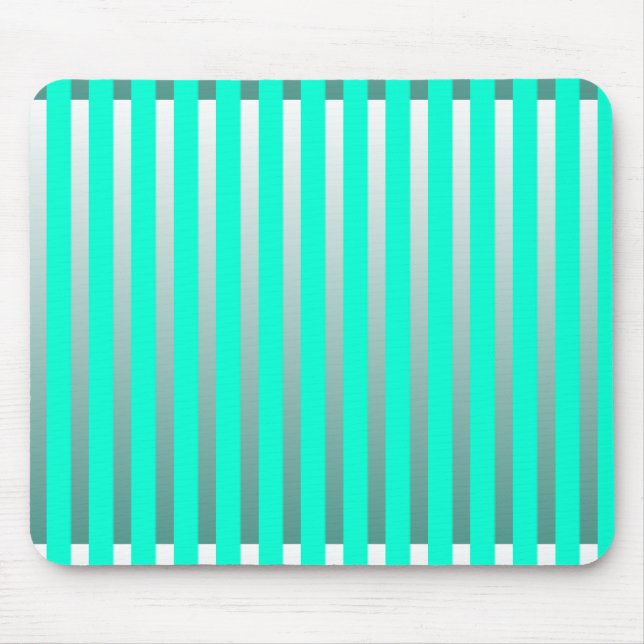 Mint And Sliver Stripes Mouse Mat (Front)