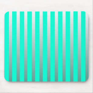 Mint And Sliver Stripes Mouse Mat