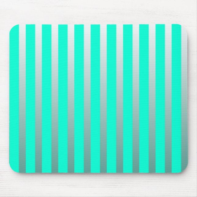 Mint And Sliver Stripes Mouse Mat (Front)