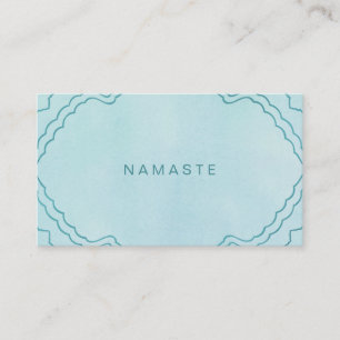 Mint and Teal Green Simple Namaste Yoga Teacher Business Card