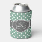 Mint And white polka dots with grey personalised n
