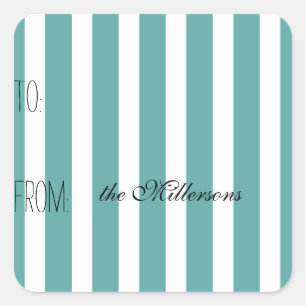 Mint and White Stripes Gift Tag