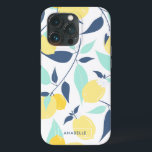 Mint and Yellow Lemons Pattern iPhone 13 Pro Case<br><div class="desc">Fun personalised mint and yellow lemons pattern design.</div>