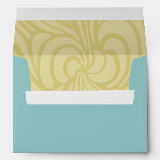 Mint and Yellow Succulent Wedding Envelopes (Back (Bottom))