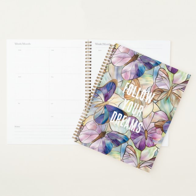 Mint Aqua Blue Purple Butterflies Planner (Display)