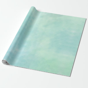 Mint Aqua Blue Tie Dye Watercolor Wrapping Paper