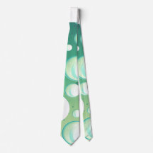 mint aqua green bubbles rockabilly neck tie