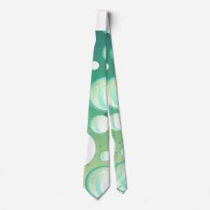 mint aqua green bubbles rockabilly neck tie