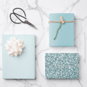 Mint Aqua Ombre Glitz      Wrapping Paper Sheet