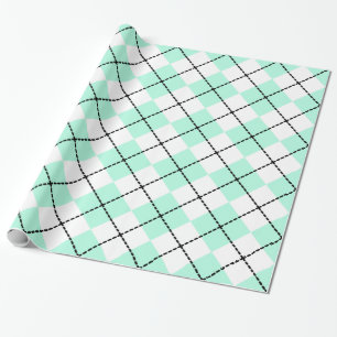 Mint Argyle Wrapping Paper
