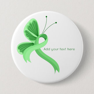 Mint Awareness Ribbon Butterfly  Button
