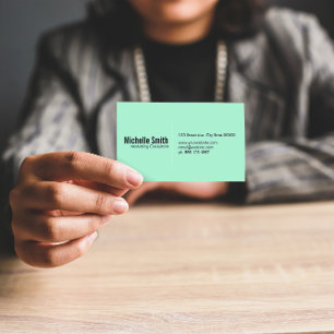 Mint background with Divider Line Business Card