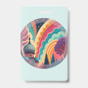 Mint Badge with Psychedelic Art – Customisable ID Badge