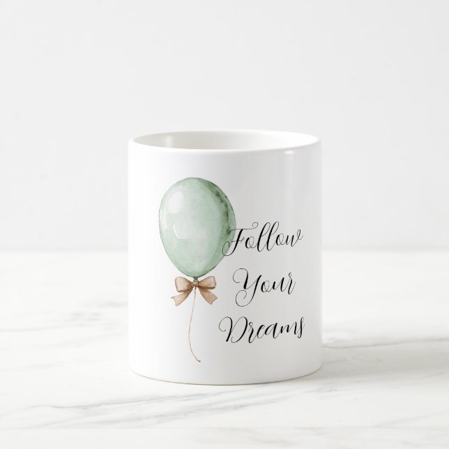 Mint Balloon Cream Bow Dreams Coffee Mug (Center)