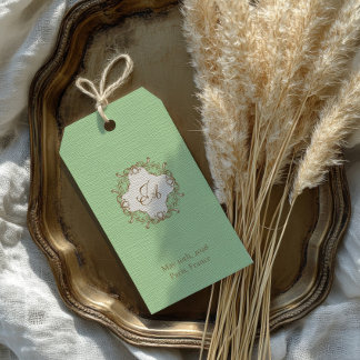 Mint Baroque Wedding Favour Tag
