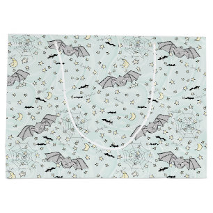 Mint Bats Spooky Cute Gender Neutral Large Gift Bag