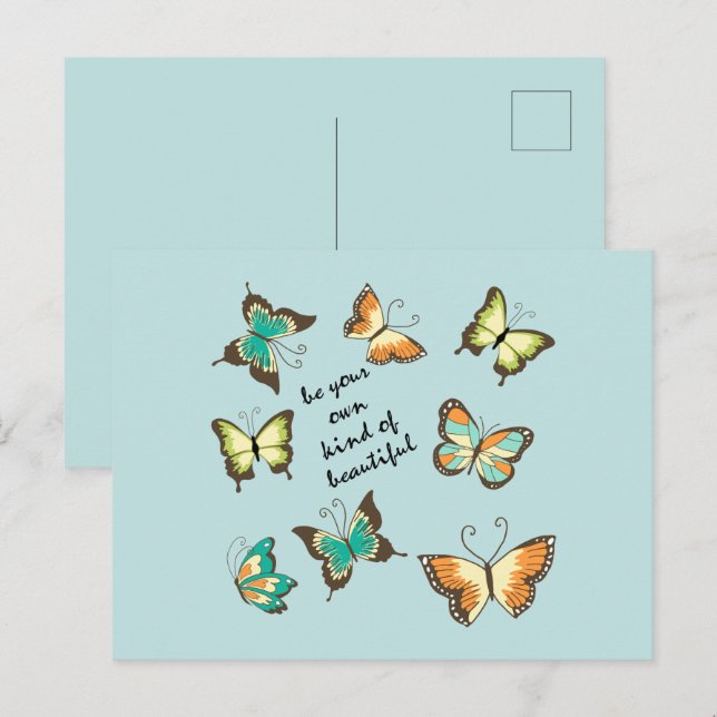 Mint Be Your Own Beautiful Butterflies Postcard (Front/Back)