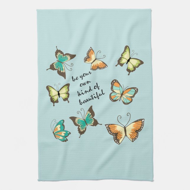 Mint Be Your Own Beautiful Butterflies Tea Towel (Vertical)