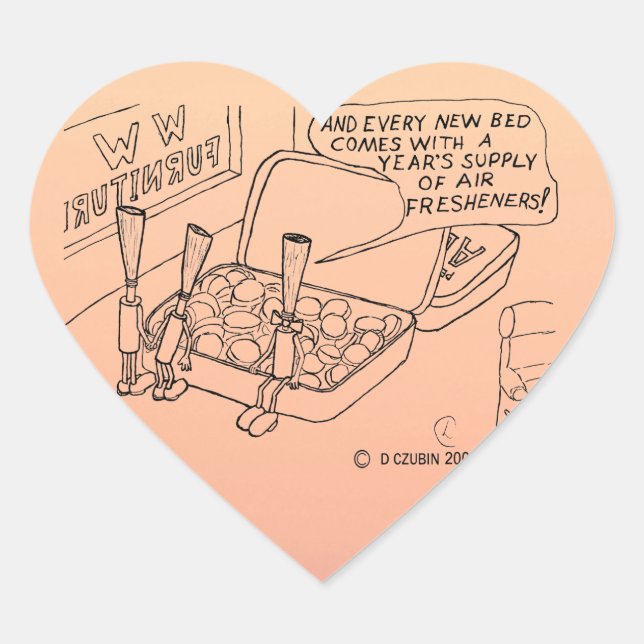 Mint Bed Heart Sticker (Front)