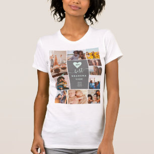 mint Best grandma ever 10 photo collage grid names T-Shirt