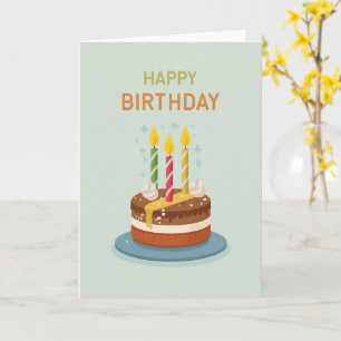 Mint Birthday Cake Greeting Card