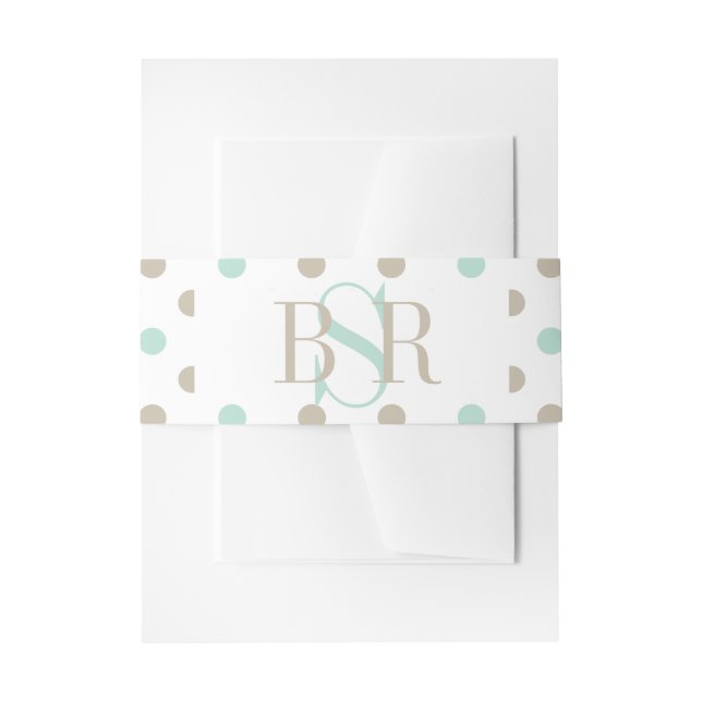 MINT BISQUE DOTS STRIPES Belly Band Invitation Belly Band (Front Example)
