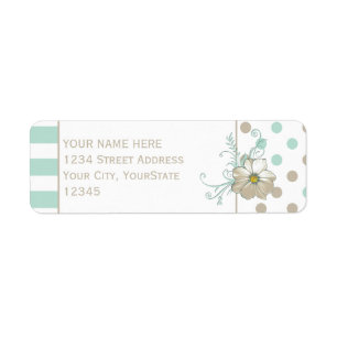 MINT BISQUE DOTS STRIPES Return Address