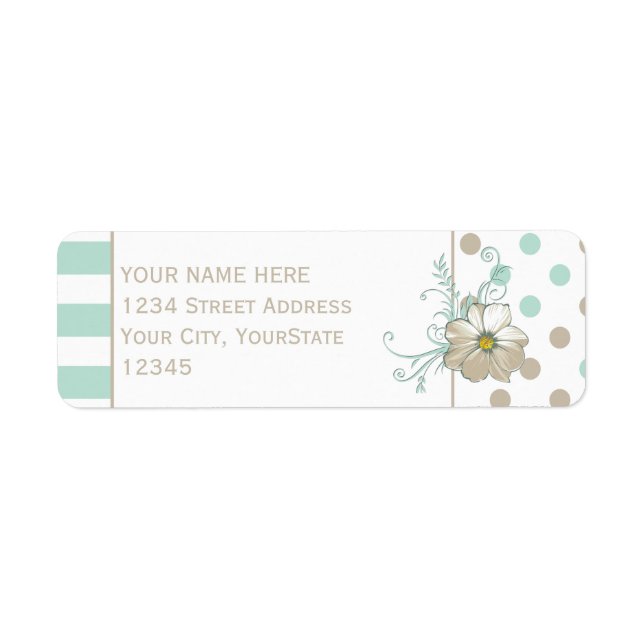 MINT BISQUE DOTS STRIPES Return Address (Front)