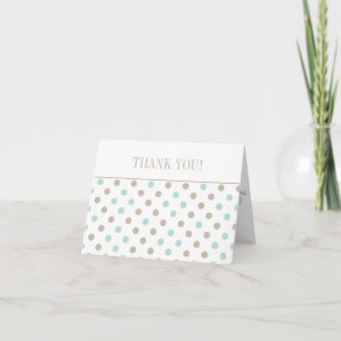 MINT BISQUE DOTS STRIPES Thank You Card