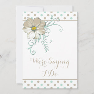 MINT BISQUE DOTS STRIPES Wedding Invitation