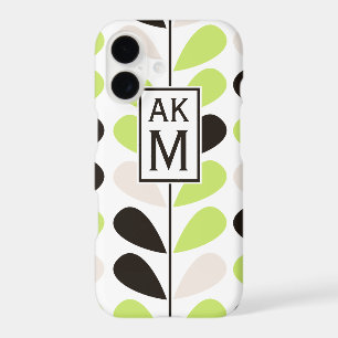 Mint & Black Floral Pattern iPhone 7 Case