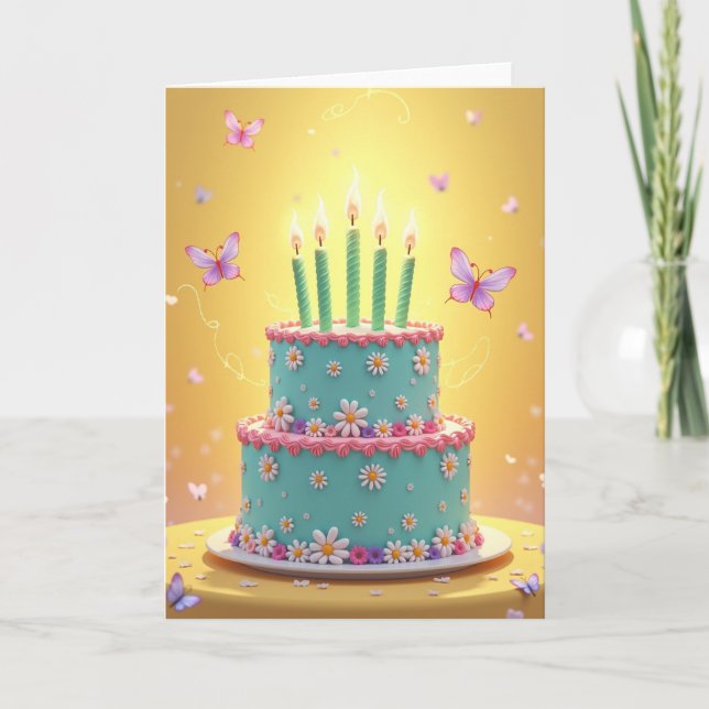 Mint Blossom Birthday Card (Front)