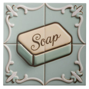 Mint Blue Bar of Soap Funny Toilet or Bathroom Tile