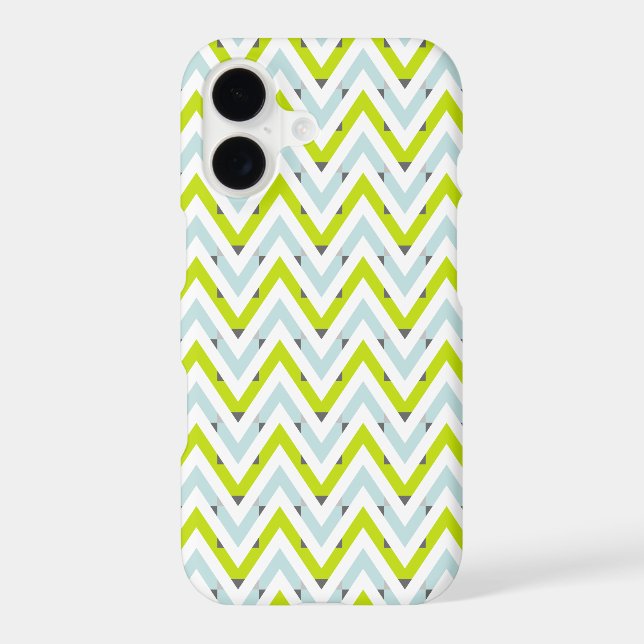 Mint Blue & Green Chevron Geometric Pattern (Back)