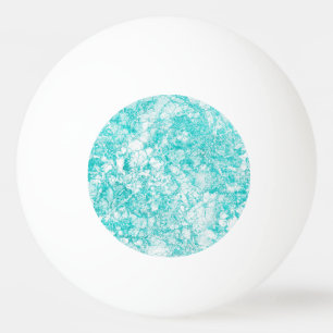 Mint Blue & White Marble Texture Ping Pong Ball