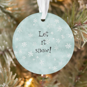 Mint Blue White Snowflakes Peppermint Christmas Ornament