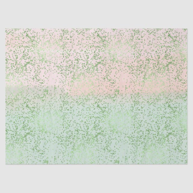 Mint Blush Pink Watercolor Confetti Dots Tissue Paper (Front)