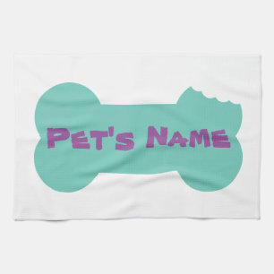 Mint Bone personalised Dog Kitchen Towel