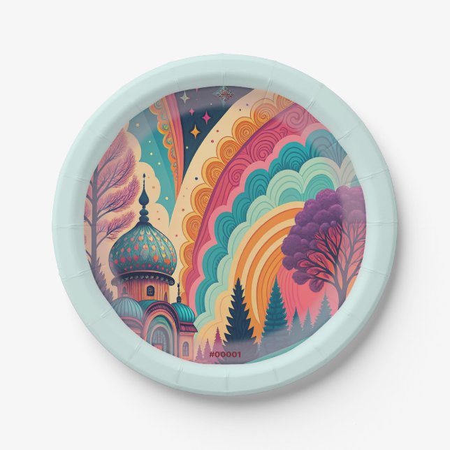 Mint Border Fantasy Dome Plates – Customisable (Front)