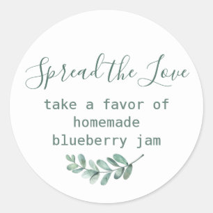 Mint Botanical Elegant Wedding Favour Sticker