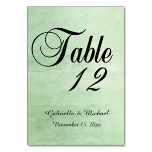 Mint Breeze Watercolor Table Number