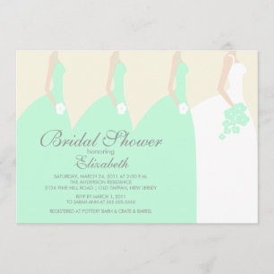 Mint Bride Bridesmaids Bridal Shower Invitation