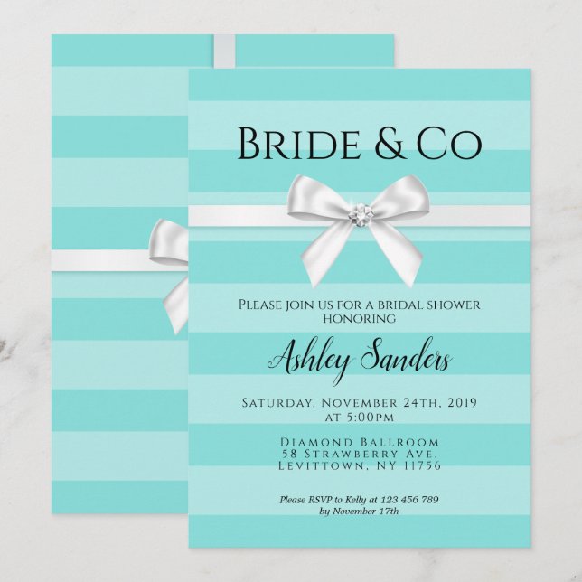 Mint Bride & Co. Bridal Shower Invitation (Front/Back)