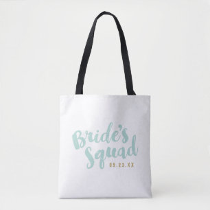 Mint Bride's Squad Personalised Bridal Party Totes